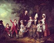 Johann Zoffany Paisaje con un grupo de familia France oil painting artist